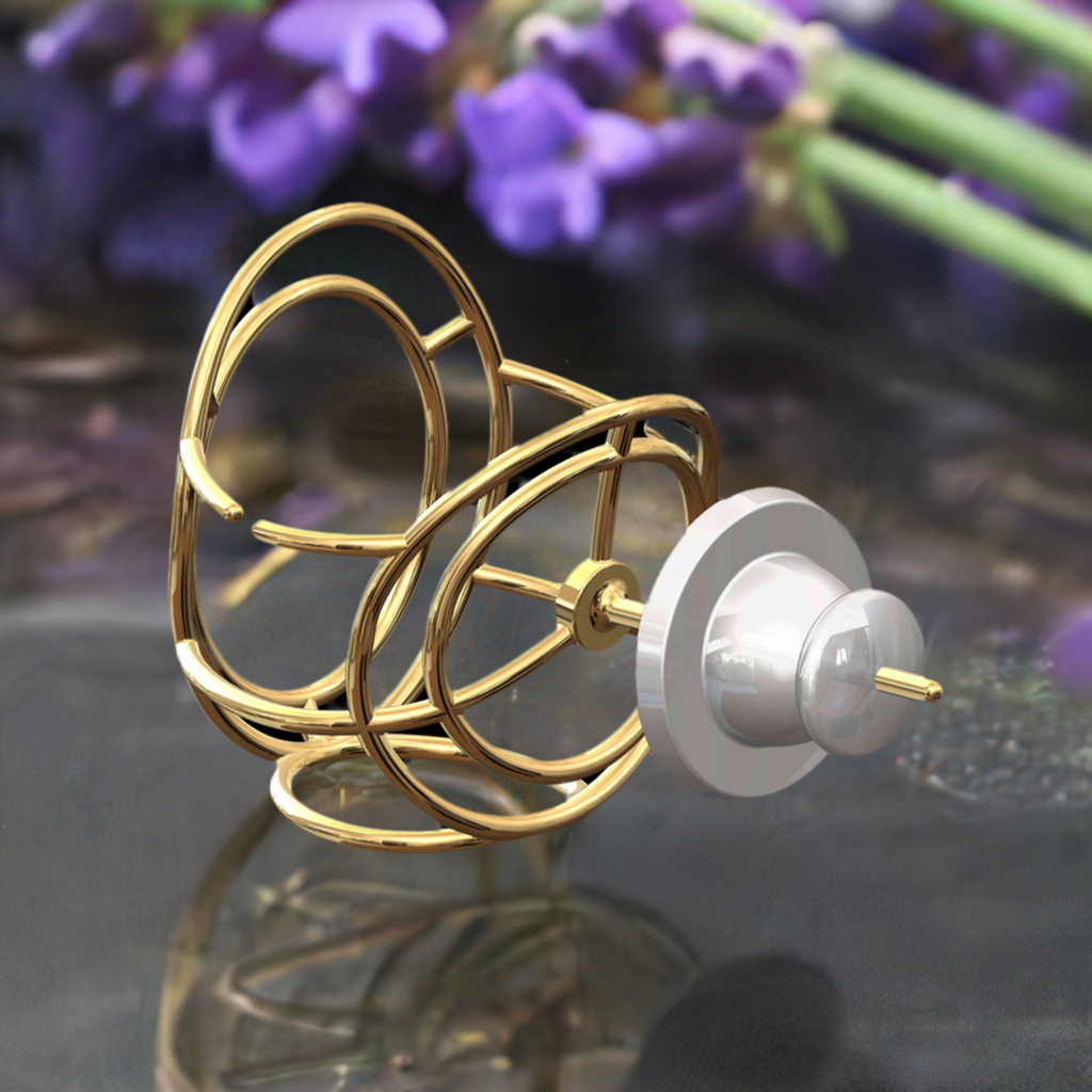 Semi-precious metal earrings